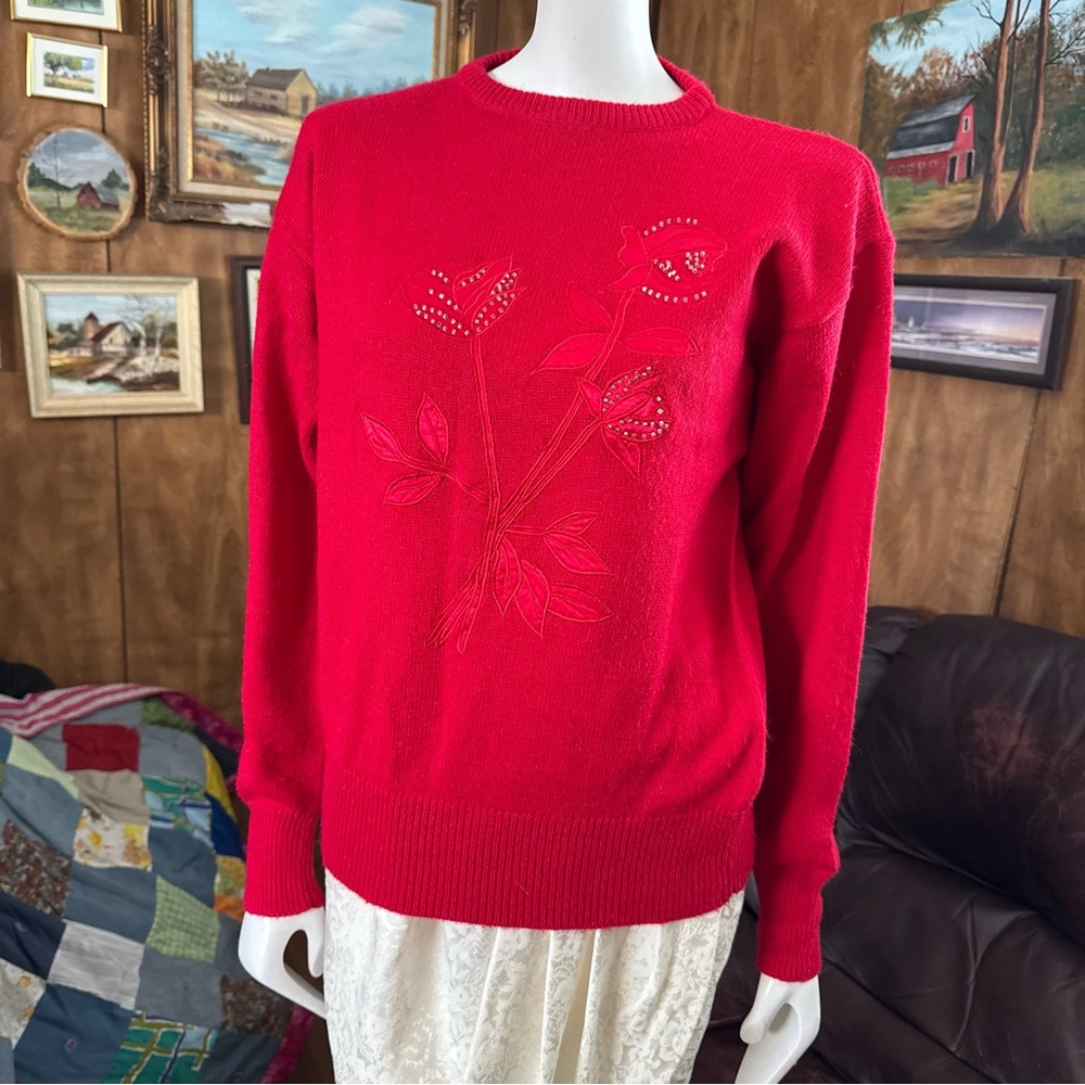 Vintage Boho Cottagecore Floral Sweater